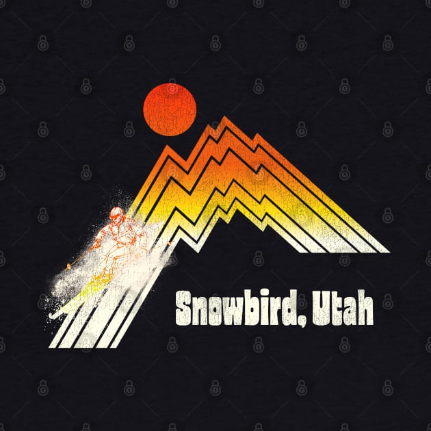 Snowbird Utah 70s/80s Retro Souvenir Style Skiing by darklordpug